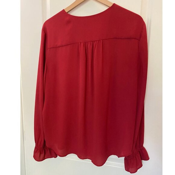 LOFT Red Lightweight Red Maroon Blouse Women's Size XL - Picture 5 of 6